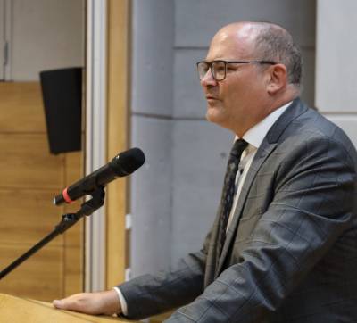 CDU-Kreisvorsitzender und Landtagsabgeordneter Stefan Teufel bei seinem Grußwort 